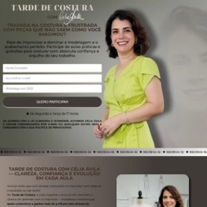 Página de Inscrição Tarde de Costura
